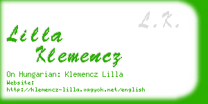 lilla klemencz business card